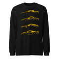 Manga Larga Neon Yellow Sports Car Evolution Silhouettes - Frente