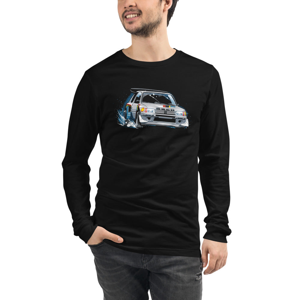 Manga Larga Peugeot 205 Turbo 16 Rally Snow Drift - Modelo masculino