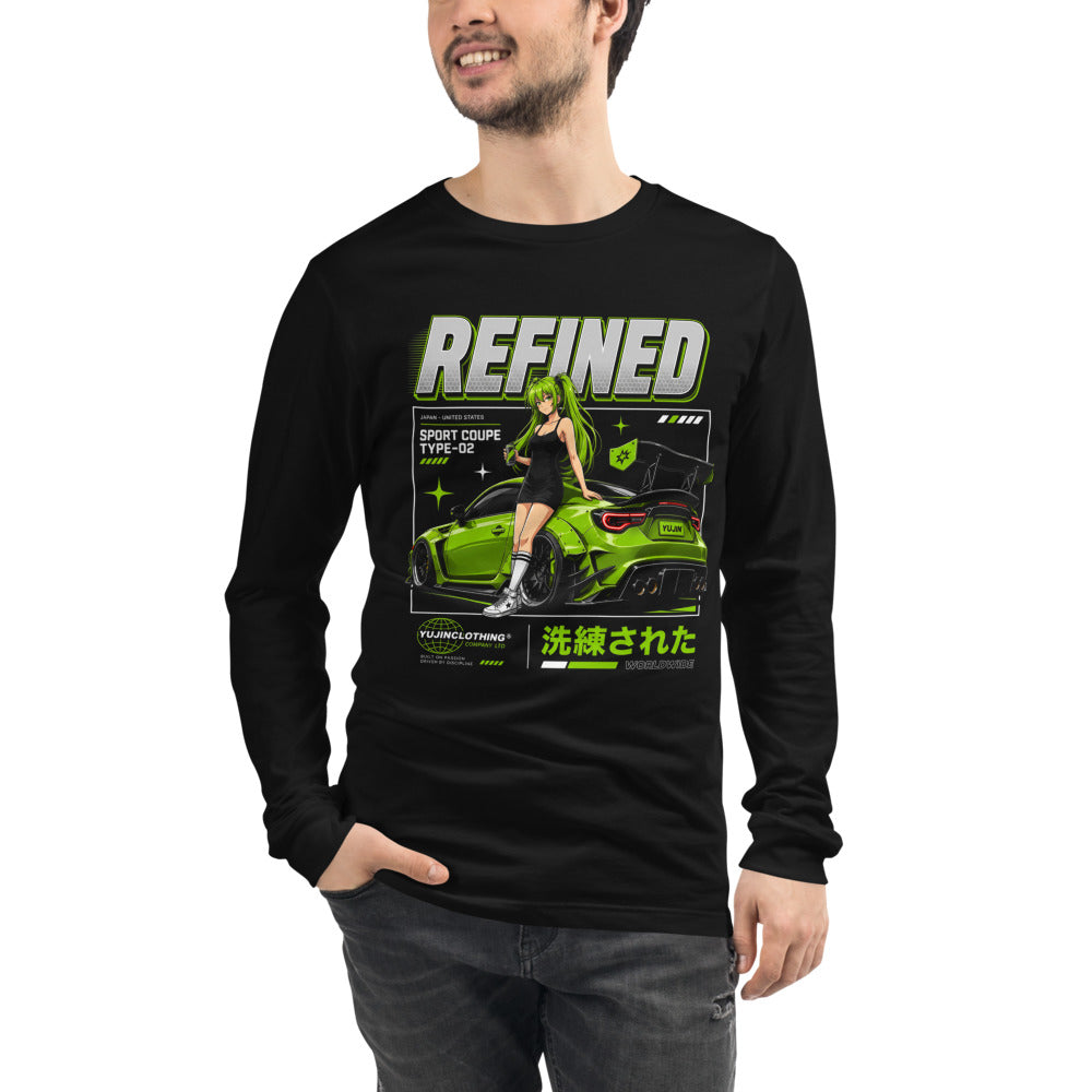 Manga Larga Refined Green Widebody Coupe Anime Girl - Modelo masculino