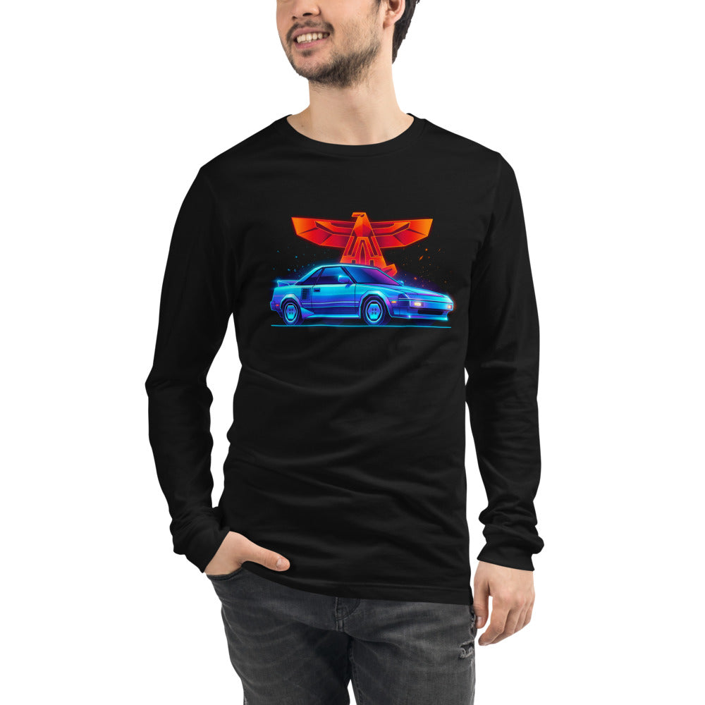 Manga Larga Toyota MR2 Synthwave Neon Eagle - Modelo masculino