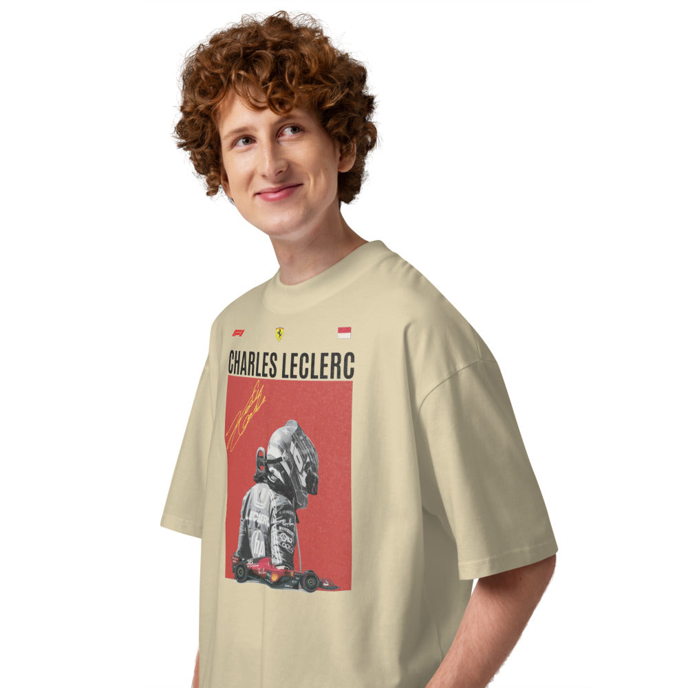 Oversize Charles Leclerc Champion - Modelo masculino lateral