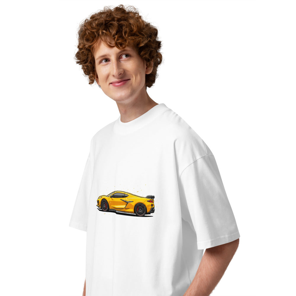 Oversize Corvette C8 Yellow Red Calipers - Modelo masculino lateral