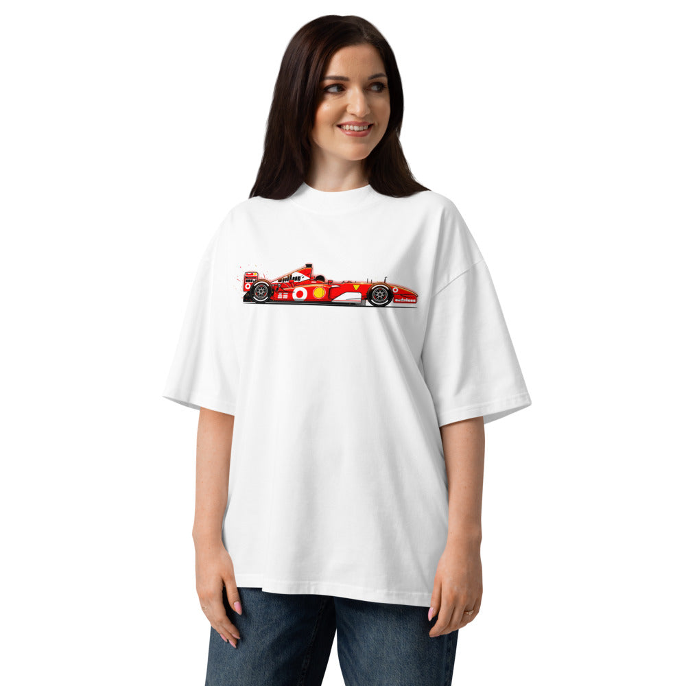 Oversize Ferrari F1 Red Race Car Side Profile - Modelo femenina