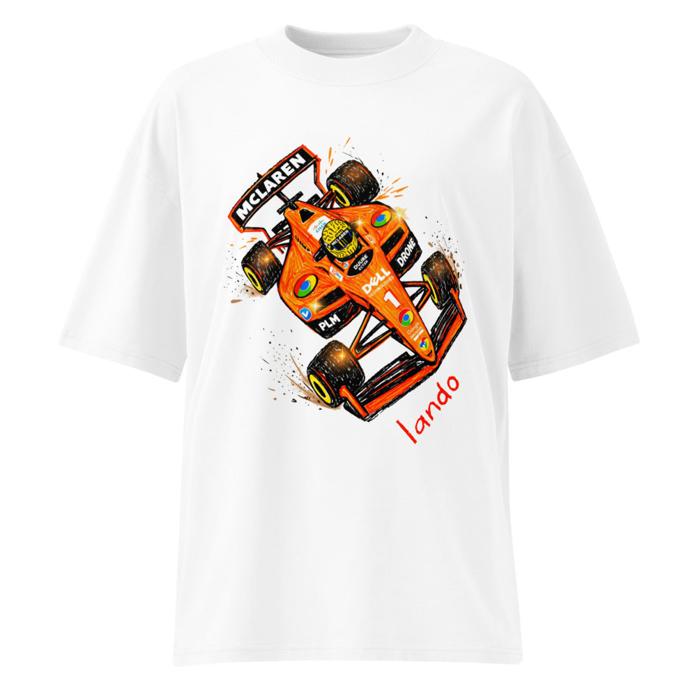 Oversize Lando McLaren F1 Orange Car Sketch - Frente fantasma