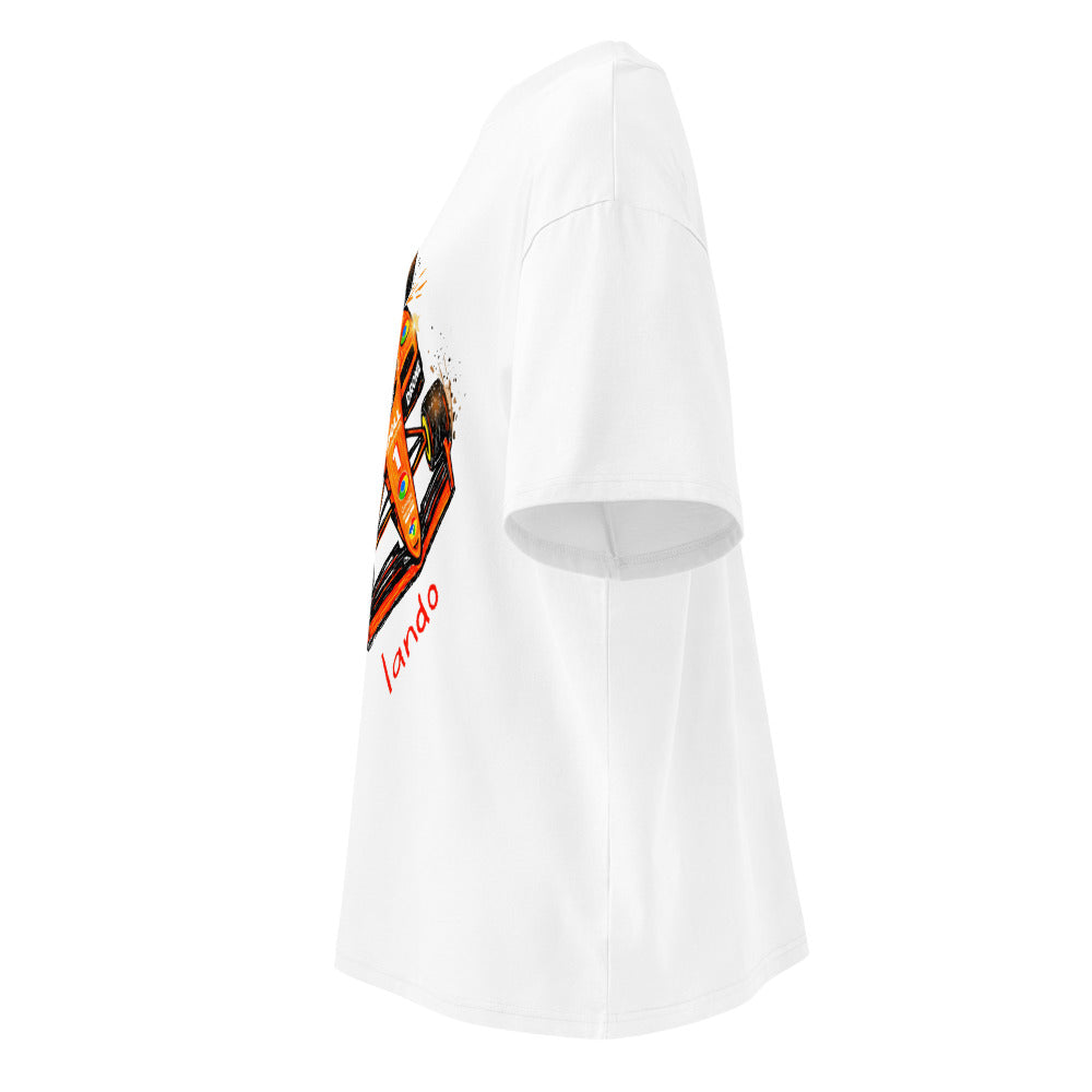 Oversize Lando McLaren F1 Orange Car Sketch - Lateral fantasma