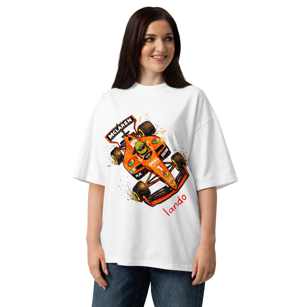 Oversize Lando McLaren F1 Orange Car Sketch - Modelo femenina