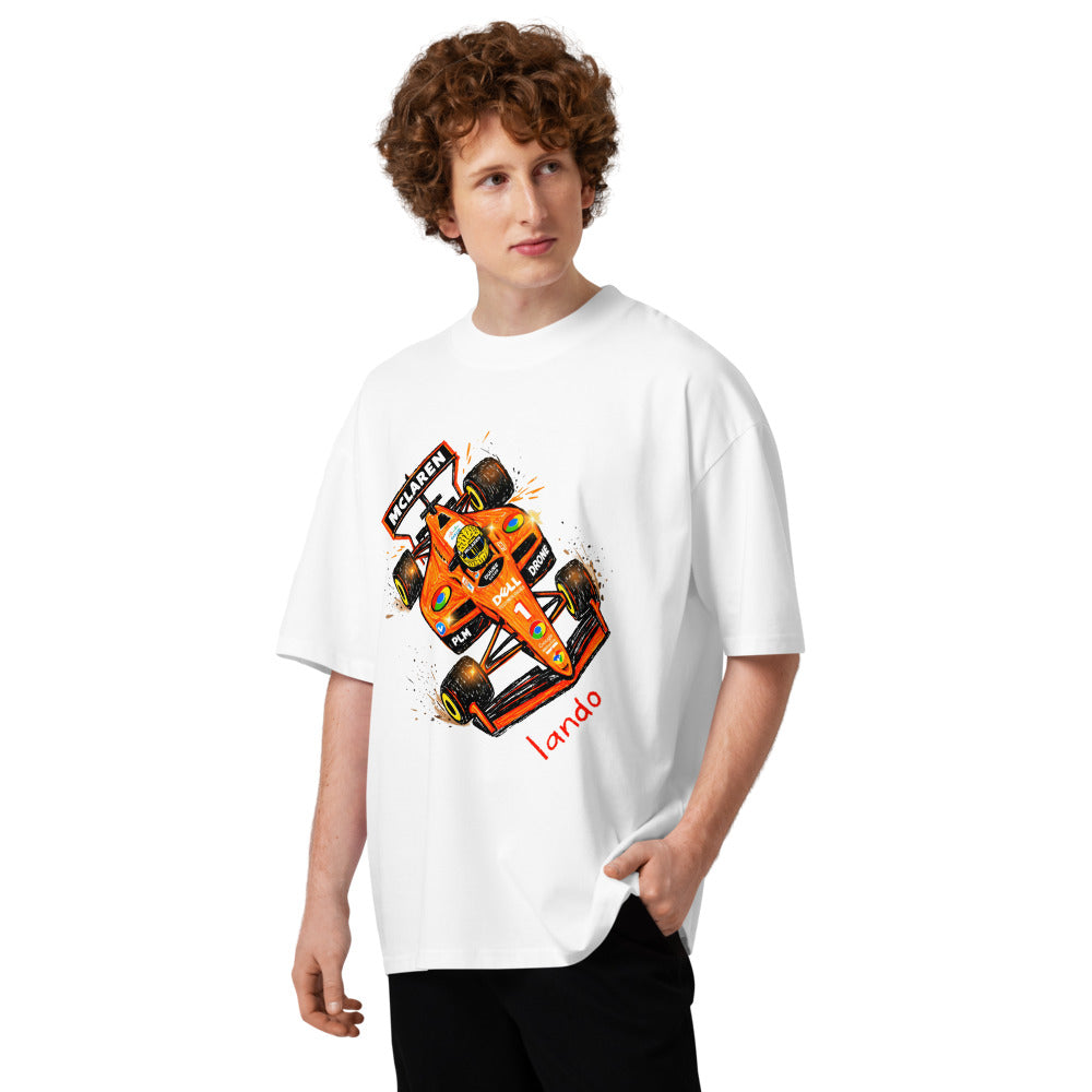 Oversize Lando McLaren F1 Orange Car Sketch - Modelo masculino