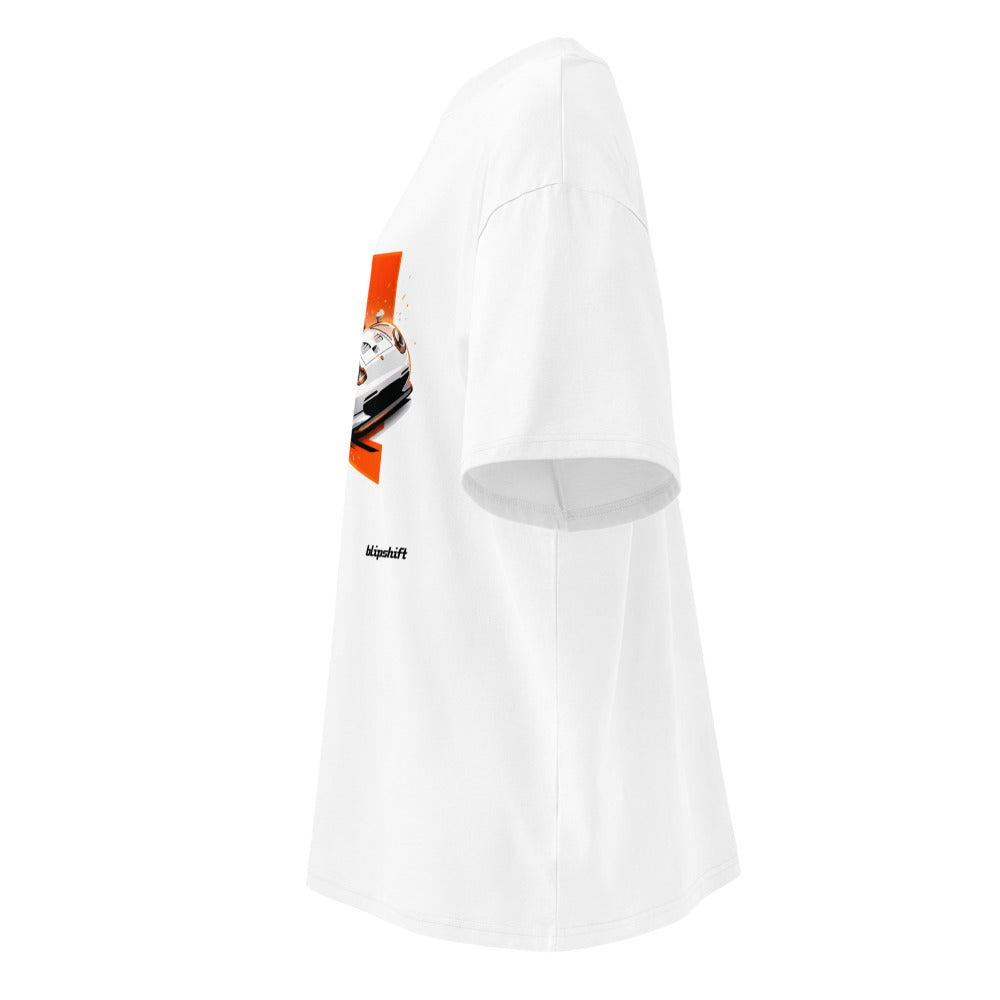 Oversize Porsche 911 GT1 White Orange Sparks - Lateral fantasma
