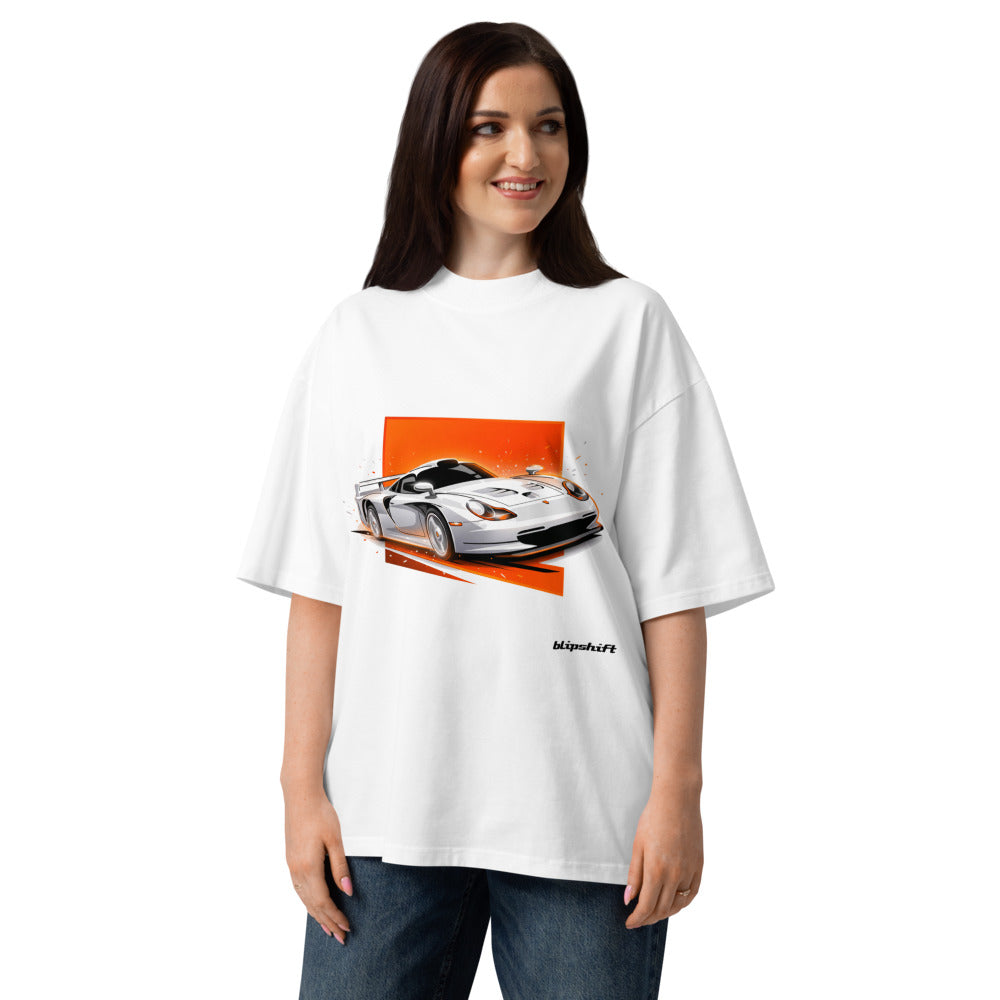 Oversize Porsche 911 GT1 White Orange Sparks - Modelo femenina