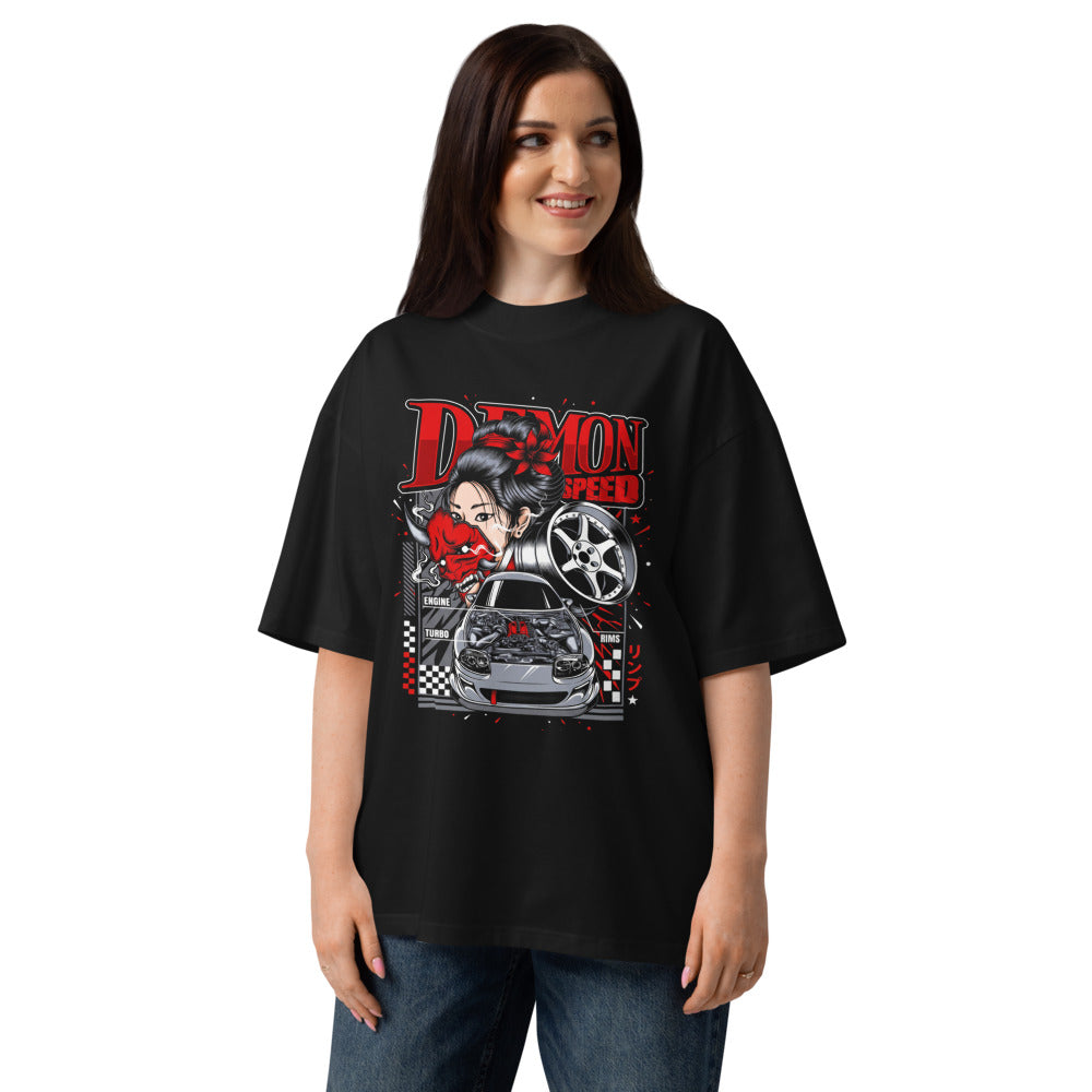 Oversize Demon Speed Oni Mask JDM Tuner - Modelo femenina