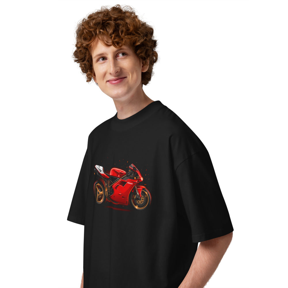 Oversize Ducati Red Superbike Gold Wheels - Modelo masculino lateral