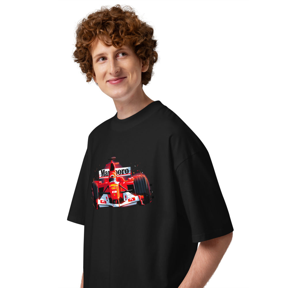 Oversize Ferrari F1 Car Red Glow Sparks - Modelo masculino lateral