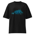 Oversize Ghostbusters Ecto-1 Neon Cyan Outline - Frente fantasma