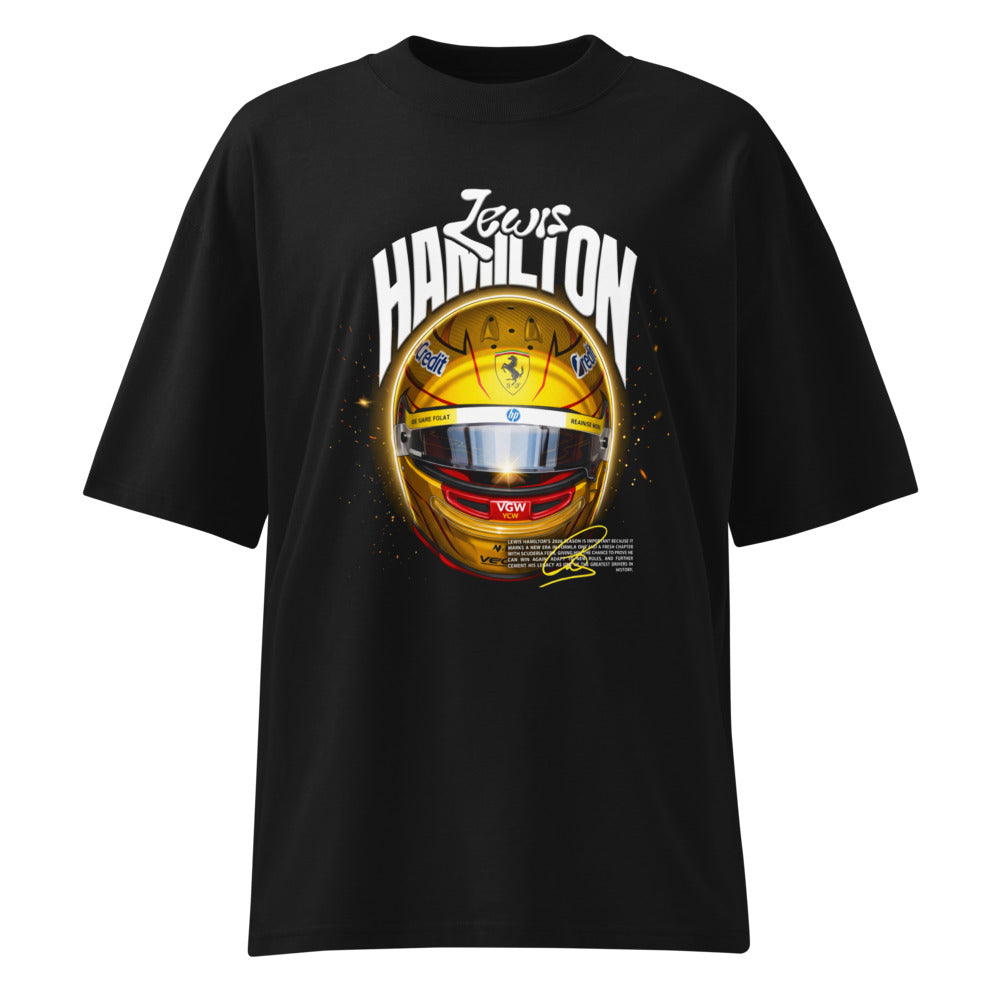 Oversize Gold Carbon Fiber F1 Helmet - Frente fantasma