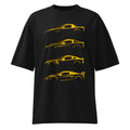 Oversize Neon Yellow Sports Car Evolution Silhouettes - Frente fantasma