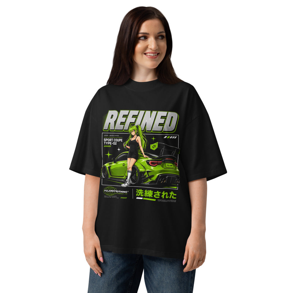 Oversize Refined Green Widebody Coupe Anime Girl - Modelo femenina