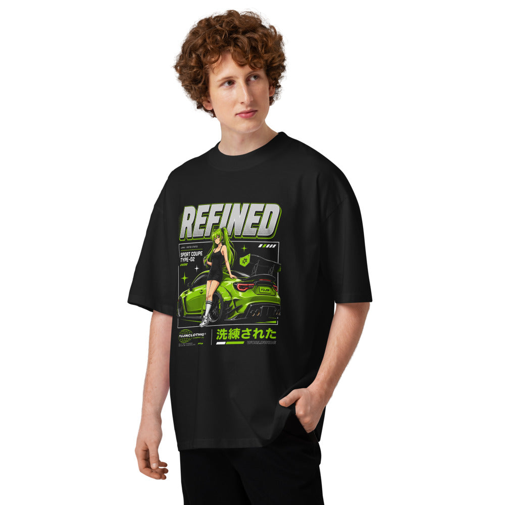 Oversize Refined Green Widebody Coupe Anime Girl - Modelo masculino