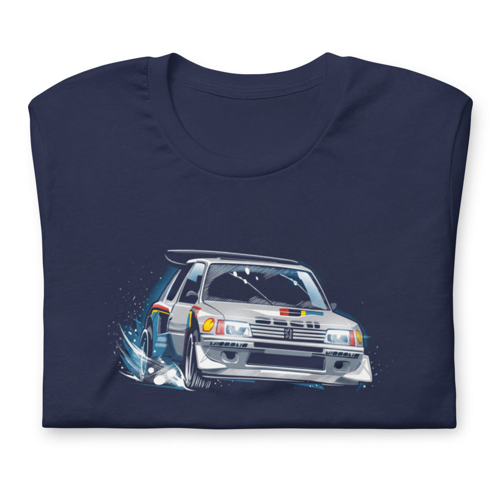 Playera Peugeot 205 Turbo 16 Rally Snow Drift - Doblado