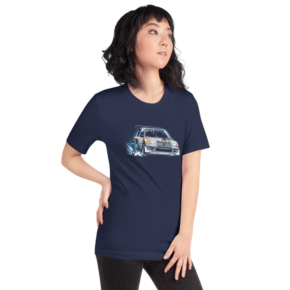 Playera Peugeot 205 Turbo 16 Rally Snow Drift - Modelo femenina