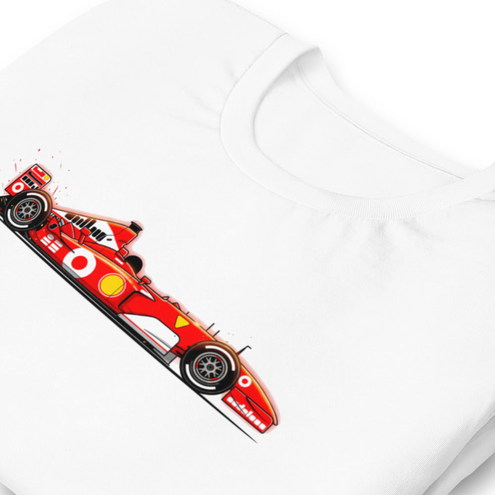 Playera Ferrari F1 Red Race Car Side Profile - Doblado zoom