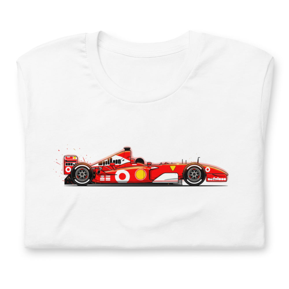 Playera Ferrari F1 Red Race Car Side Profile - Doblado