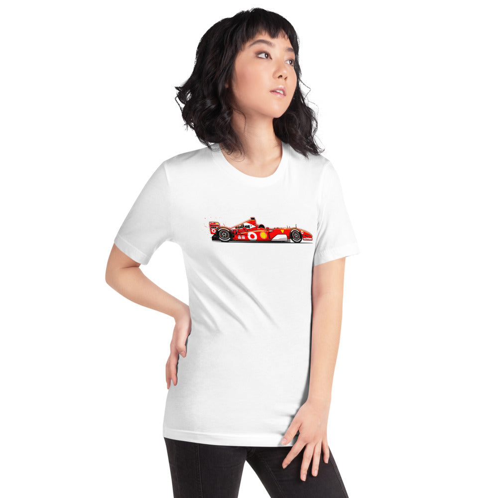 Playera Ferrari F1 Red Race Car Side Profile - Modelo femenina