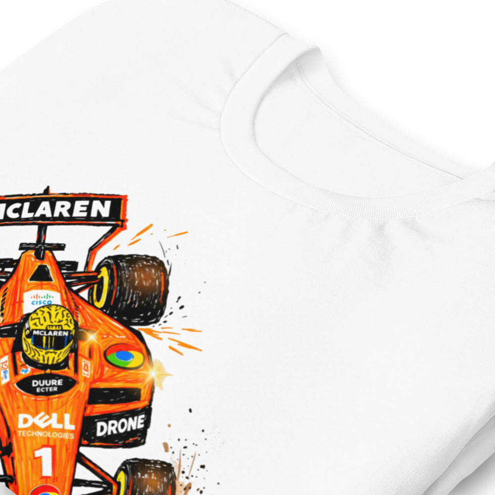 Playera Lando McLaren F1 Orange Car Sketch - Doblado zoom