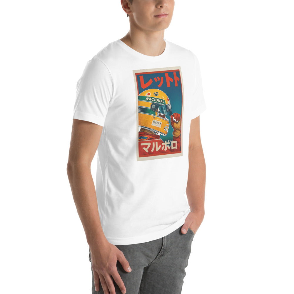 Playera Senna In Japan - Modelo masculino lateral
