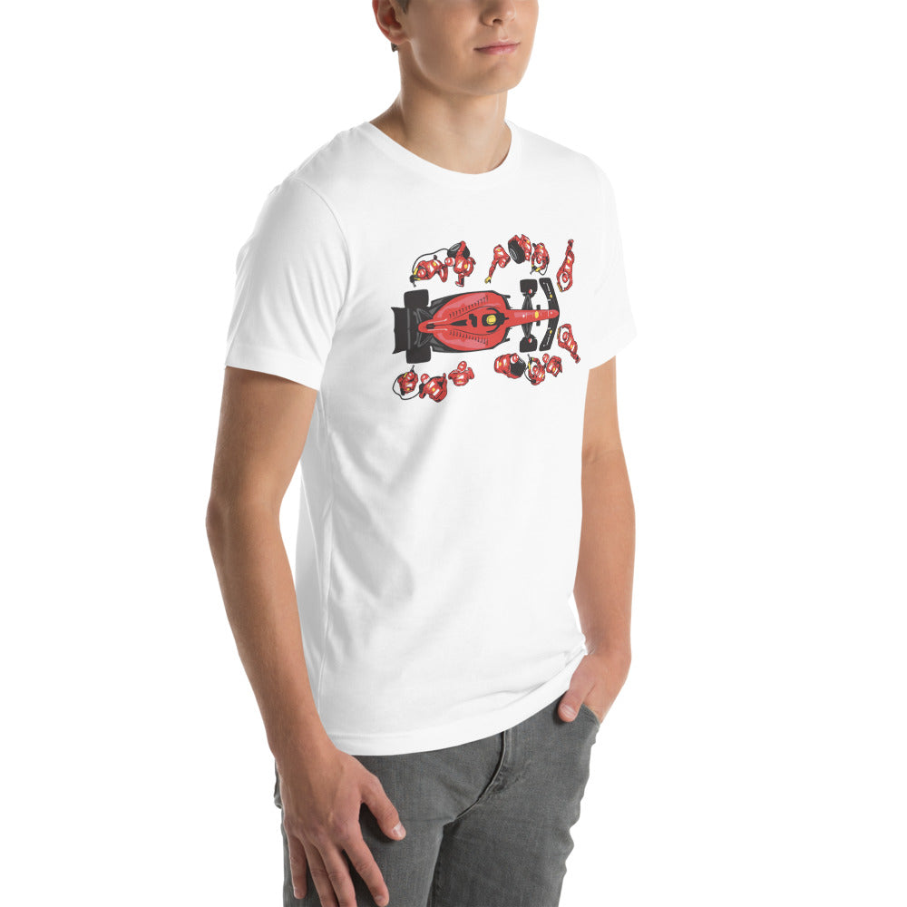 Playera Team Ferrari - Modelo masculino lateral
