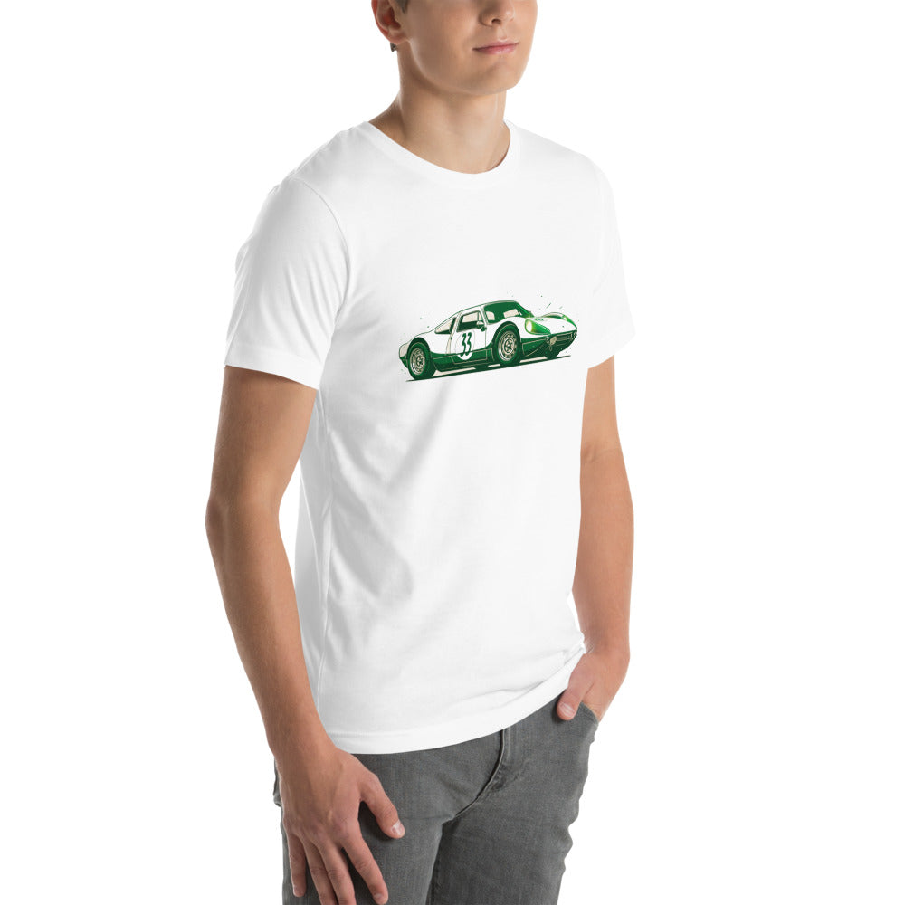 Playera Vintage Green Racing Coupe Number 33 - Modelo masculino lateral
