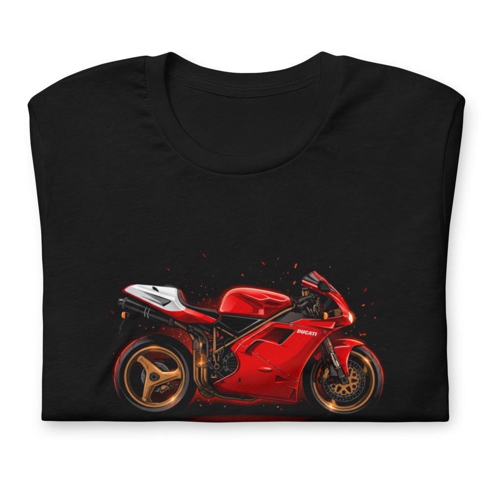 Playera Ducati Red Superbike Gold Wheels - Doblado