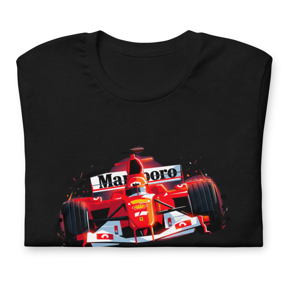Playera Ferrari F1 Car Red Glow Sparks - Doblado