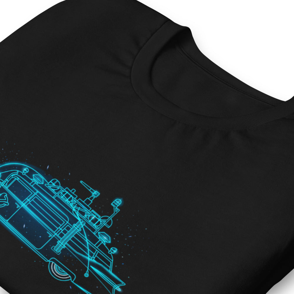 Playera Ghostbusters Ecto-1 Neon Cyan Outline - Doblado zoom