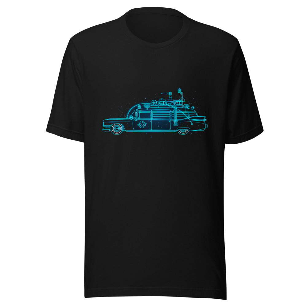 Playera Ghostbusters Ecto-1 Neon Cyan Outline - Frente grande