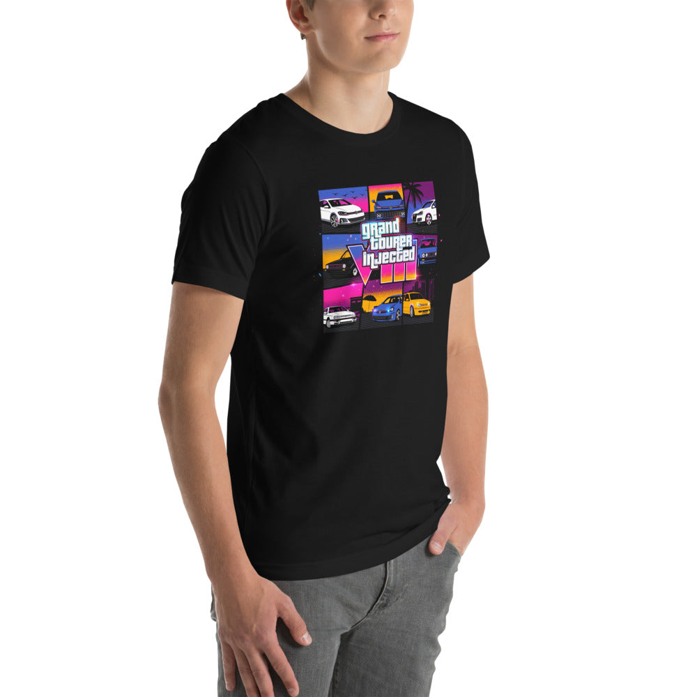 Playera Grand Tourer Injected VIII VW Golf GTI - Modelo masculino lateral