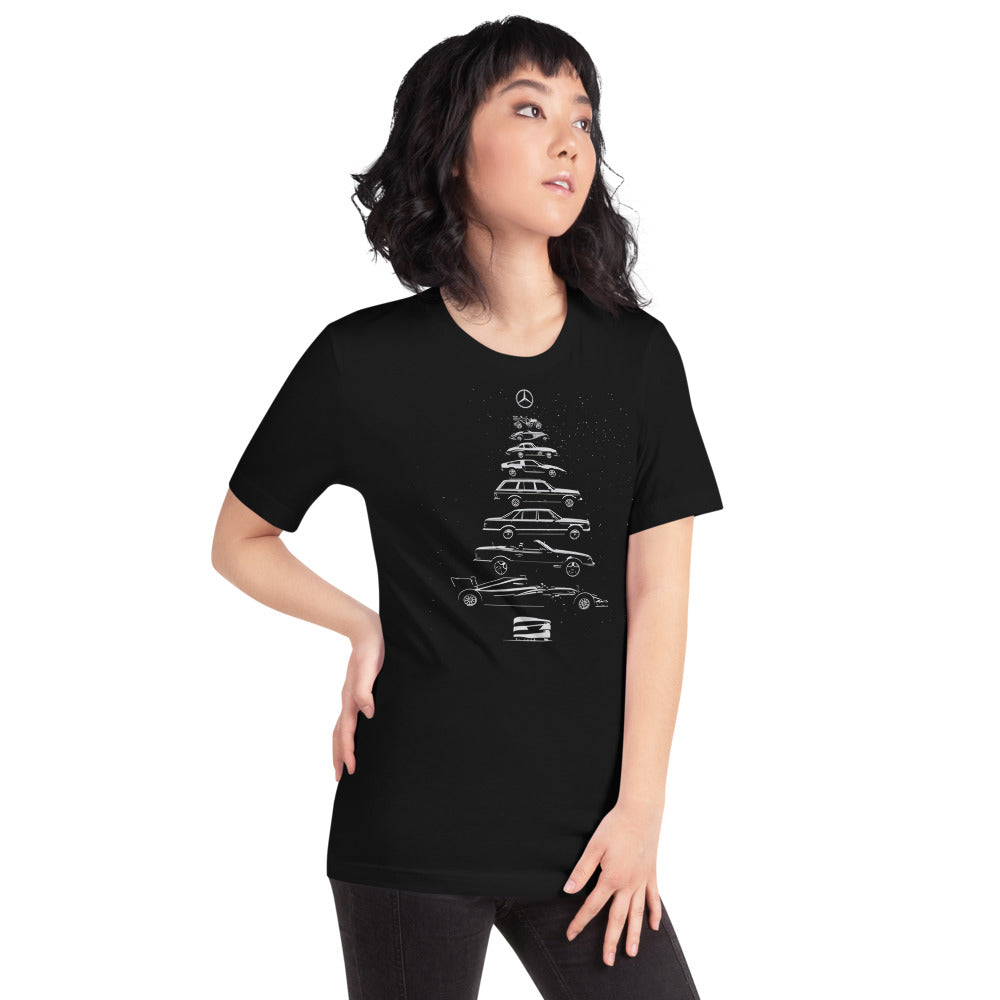 Playera Mercedes Christmas Tree - Modelo femenina