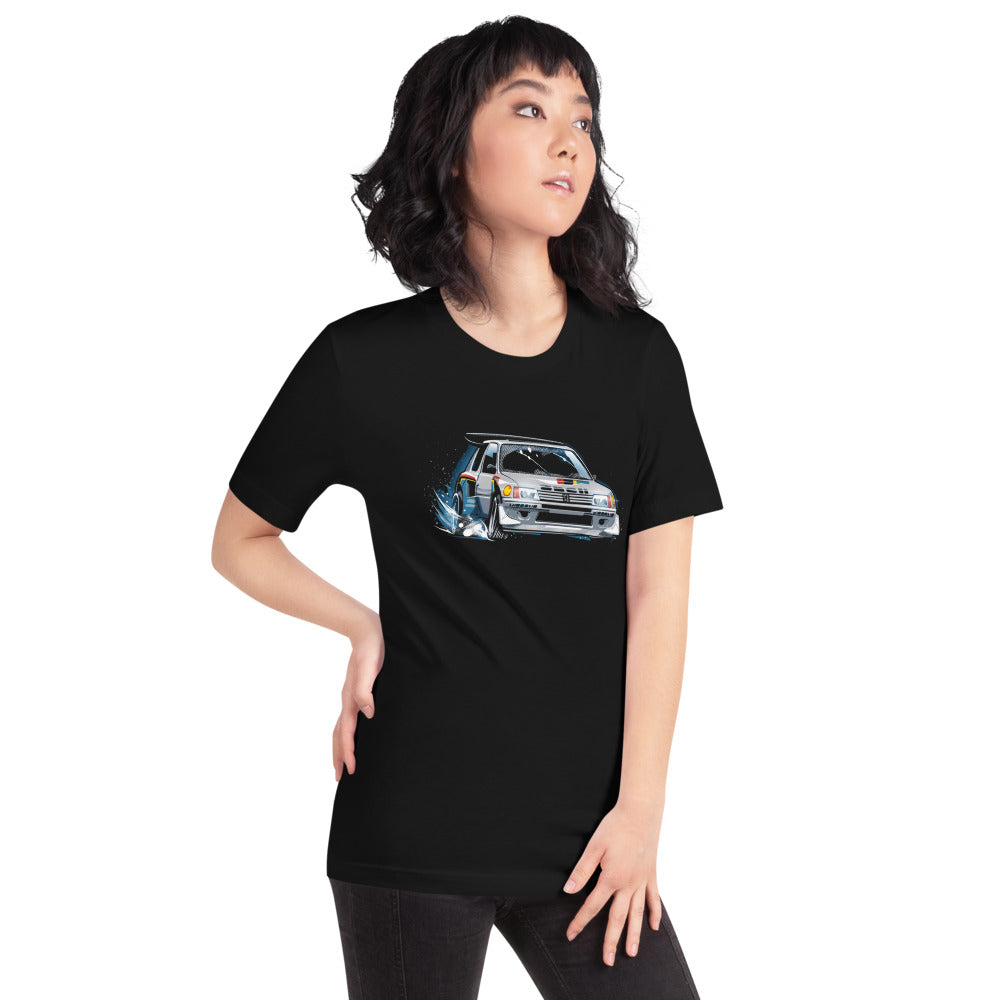 Playera Peugeot 205 Turbo 16 Rally Snow Drift - Modelo femenina