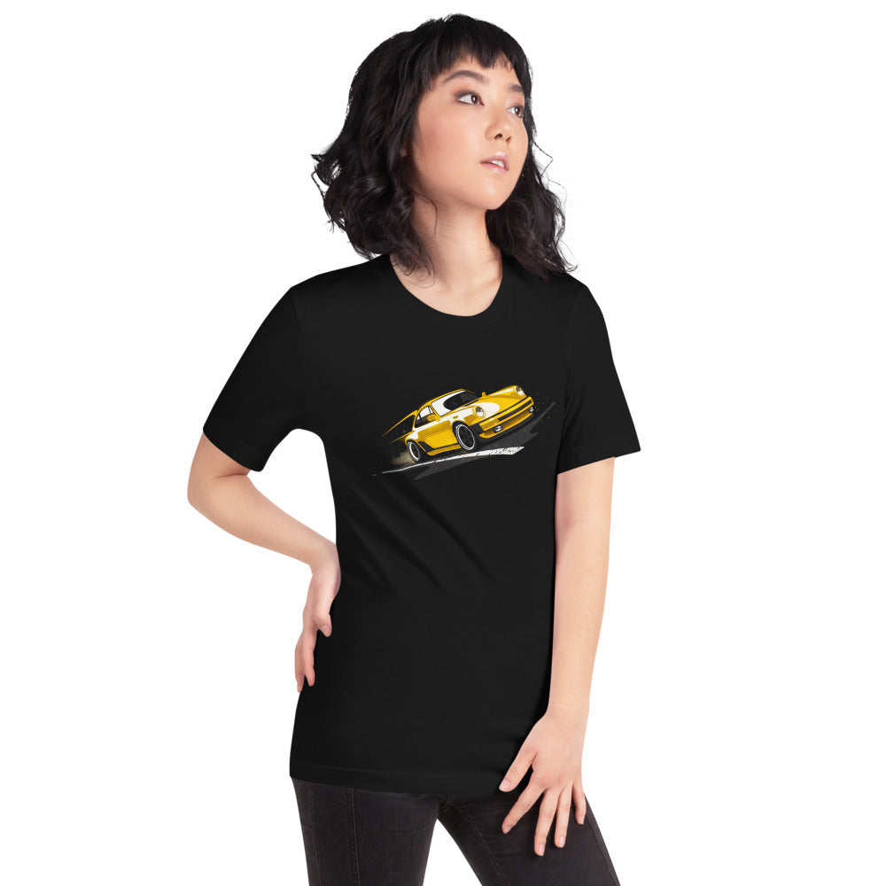 Playera Porsche 911 Yellow Classic Road Streak - Modelo femenina