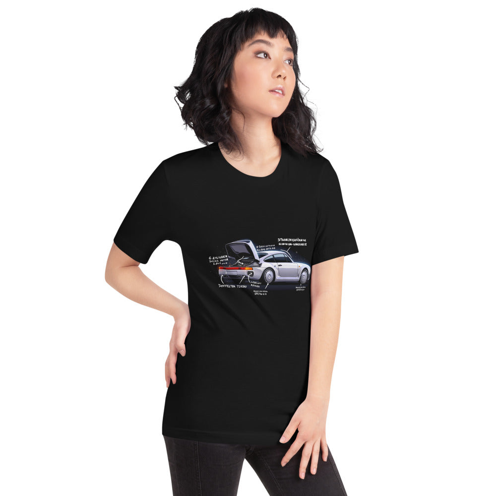 Playera Porsche 959 Doppelter Turbo - Modelo femenina