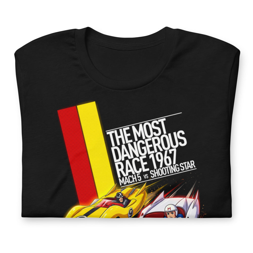 Playera Speed Racer Mach 5 Vs Shooting Star - Doblado