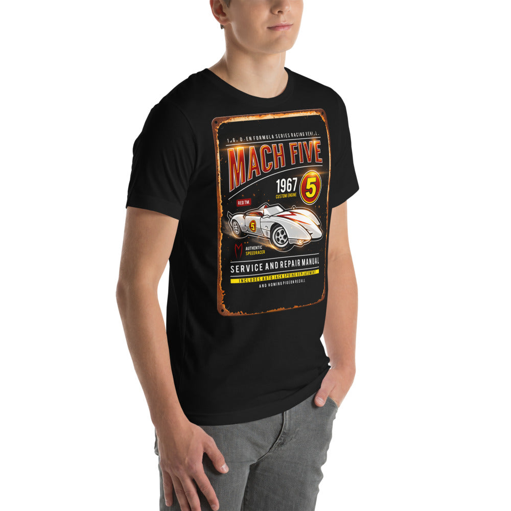 Playera Speed Racer Mach Five Service Manual - Modelo masculino lateral