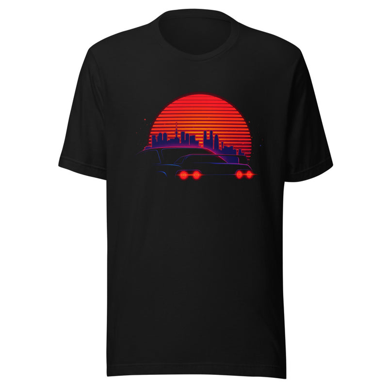 Synthwave Neon Cars Orange Sun Skyline