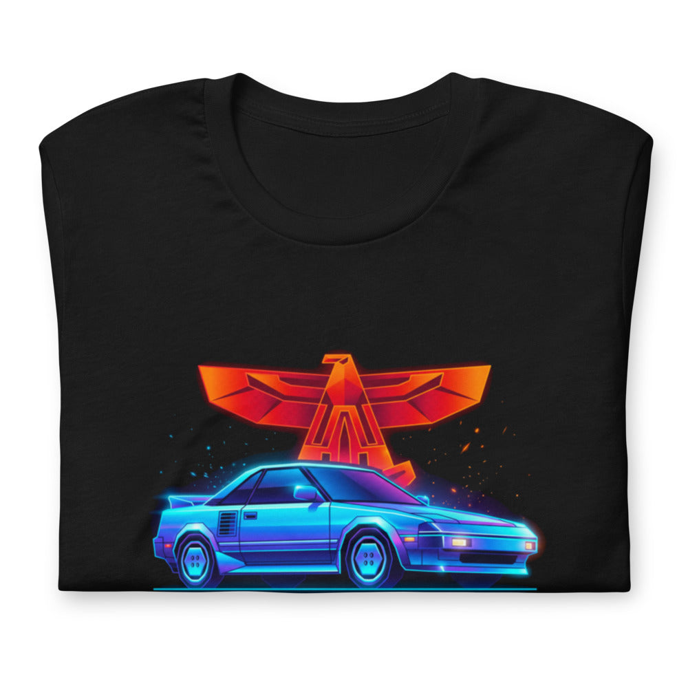 Playera Toyota MR2 Synthwave Neon Eagle - Doblado
