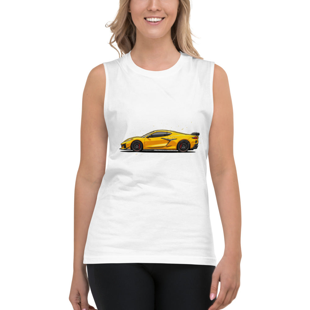 Sin Mangas Corvette C8 Yellow Red Calipers - Modelo femenina