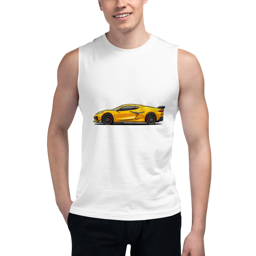 Sin Mangas Corvette C8 Yellow Red Calipers - Modelo masculino