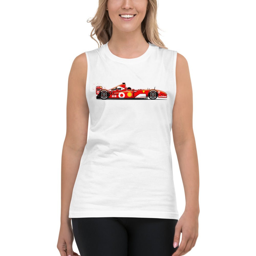 Sin Mangas Ferrari F1 Red Race Car Side Profile - Modelo femenina