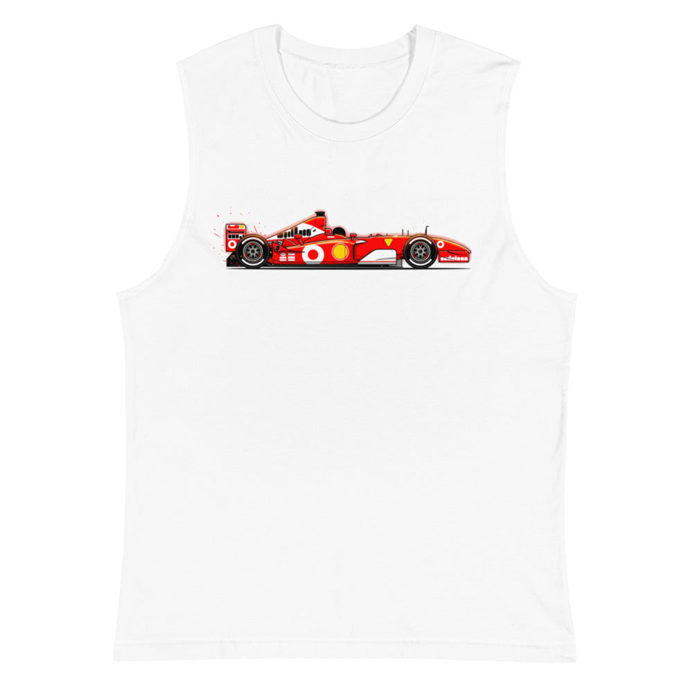 Sin Mangas Ferrari F1 Red Race Car Side Profile - Plano