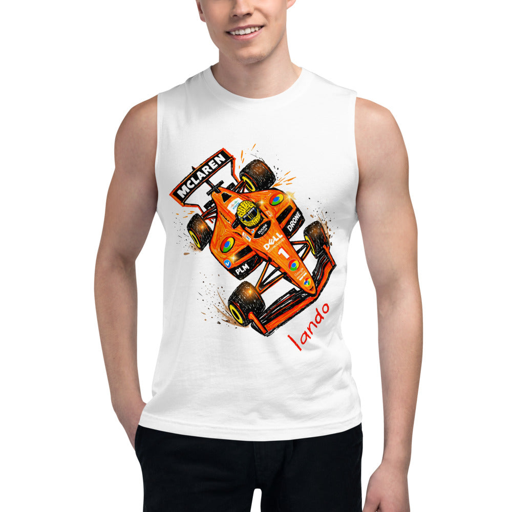Sin Mangas Lando McLaren F1 Orange Car Sketch - Modelo masculino