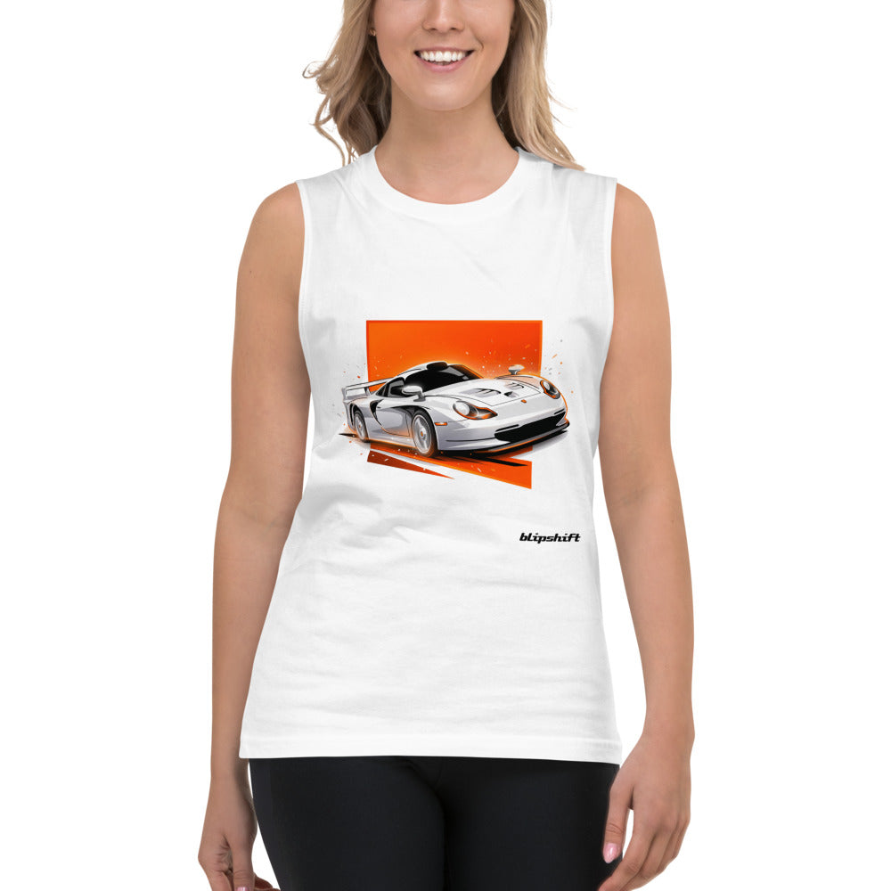 Sin Mangas Porsche 911 GT1 White Orange Sparks - Modelo femenina