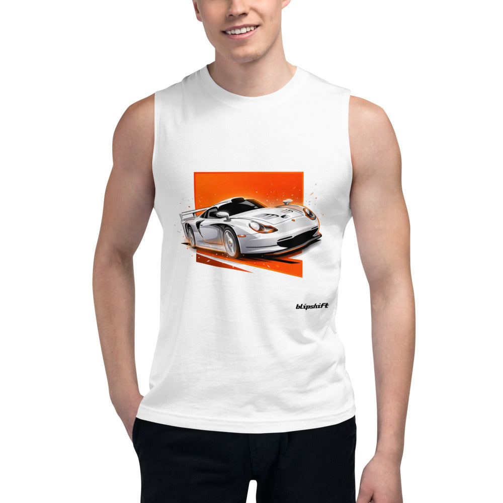 Sin Mangas Porsche 911 GT1 White Orange Sparks - Modelo masculino